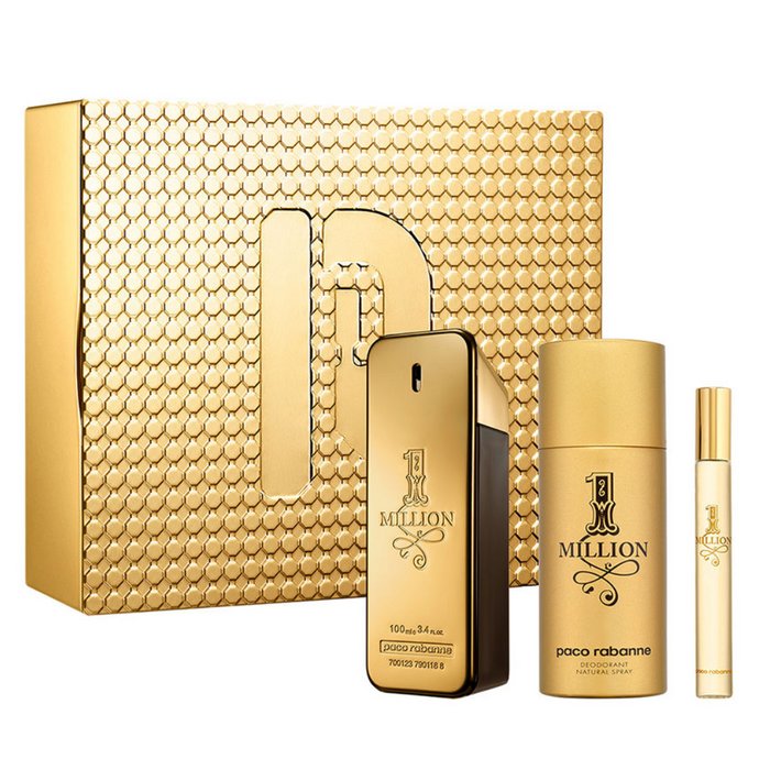 Set Paco Rabanne 1 Million 100 Ml EDT+ Deo 150 Ml + 10 Ml (3 Pcs)