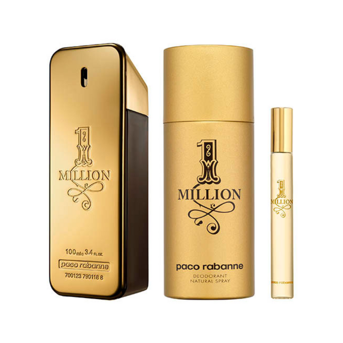 Set Paco Rabanne 1 Million 100 Ml EDT+ Deo 150 Ml + 10 Ml (3 Pcs)