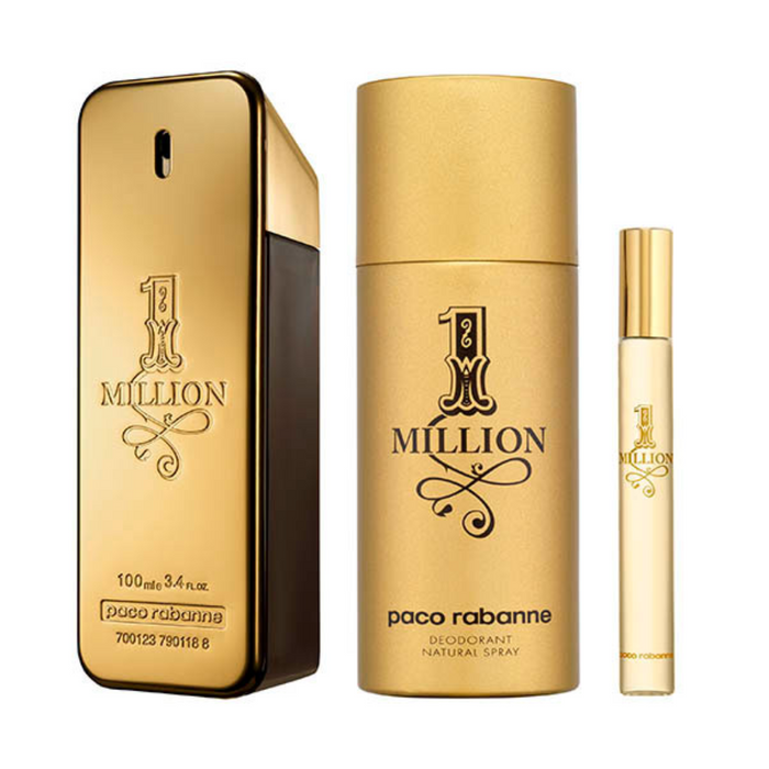 Set Paco Rabanne 1 Million 100 Ml EDT+ Deo 150 Ml + 10 Ml (3 Pcs)