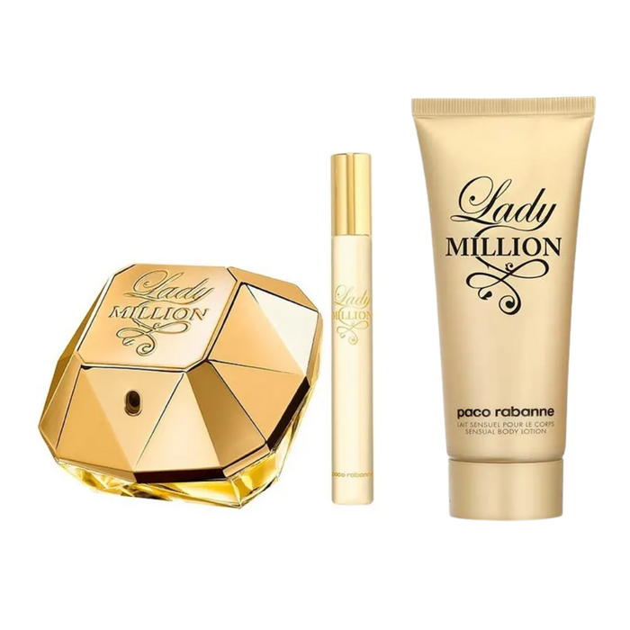Paco Rabanne Lady Million Set EDP 80 ML  Crema 100 ML  EDP 10 ML Mujer