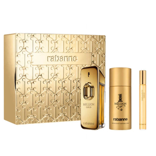 Set Paco Rabanne Million Gold Edp Intense 100 Ml + Deo 150 Ml + Travel Spray 10 ML Paco Rabanne