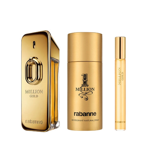 Set Paco Rabanne Million Gold Edp Intense 100 Ml + Deo 150 Ml + Travel Spray 10 ML Paco Rabanne