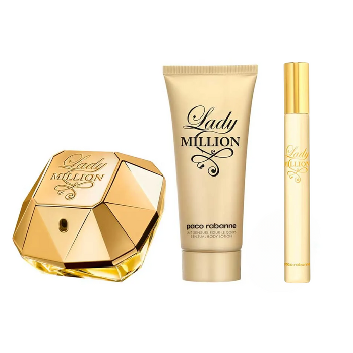 Paco Rabanne Lady Million Set EDP 80 ML  Crema 100 ML  EDP 10 ML Mujer