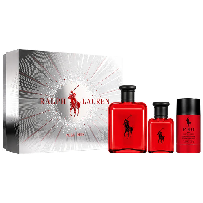 Set Ralph Lauren Polo Red Edt 125 Ml + 40 Ml + Deo 75 Ml