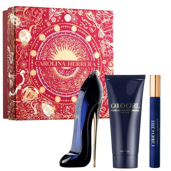 Set Good Girl EDP 80 ml + Mini 10 ml + Body Lotion 100 ml De Carolina Herrera 2025