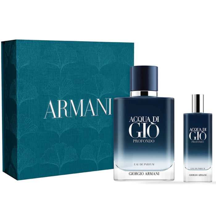Set Giorgio Armani Acqua Di Gio Profondo Edp 100 Ml + 15 Ml Recargable/Refill 2025