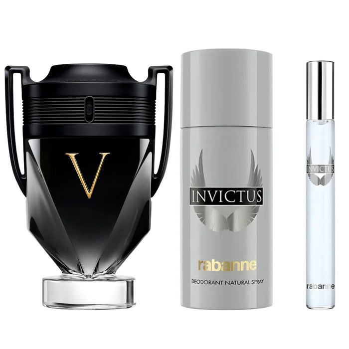 Set Rabanne Invictus Victory Extreme Edp 100 Ml + Deo 150 Ml + Travel Spray 10 Ml 2025