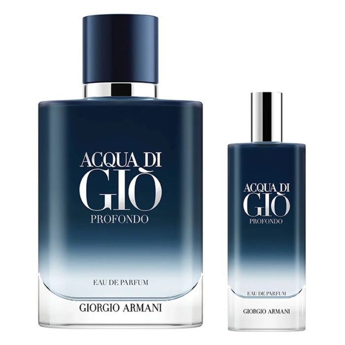 Set Giorgio Armani Acqua Di Gio Profondo Edp 100 Ml + 15 Ml Recargable/Refill 2025