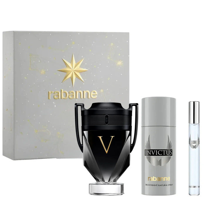 Set Rabanne Invictus Victory Extreme Edp 100 Ml + Deo 150 Ml + Travel Spray 10 Ml 2025