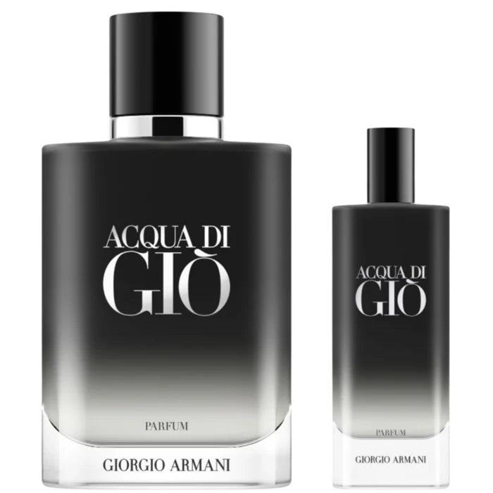 Set Giorgio Armani Acqua Di Dio Parfum 100 Ml + 15 Ml Recargable/Refill 2025