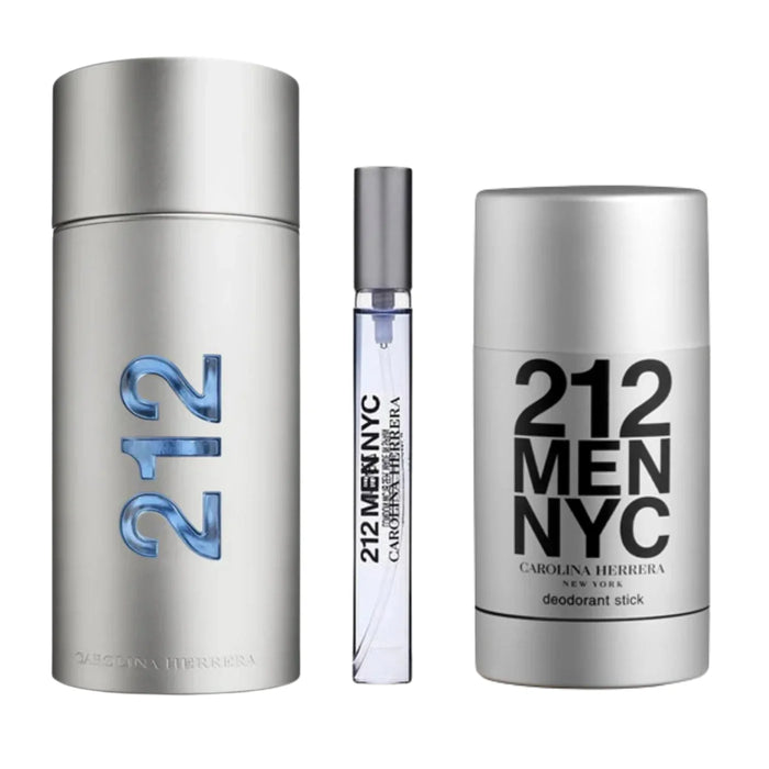 Set Carolina Herrera 212 Men Nyc EDt 100 ml + Mini 10 ml + Deo 75 ml