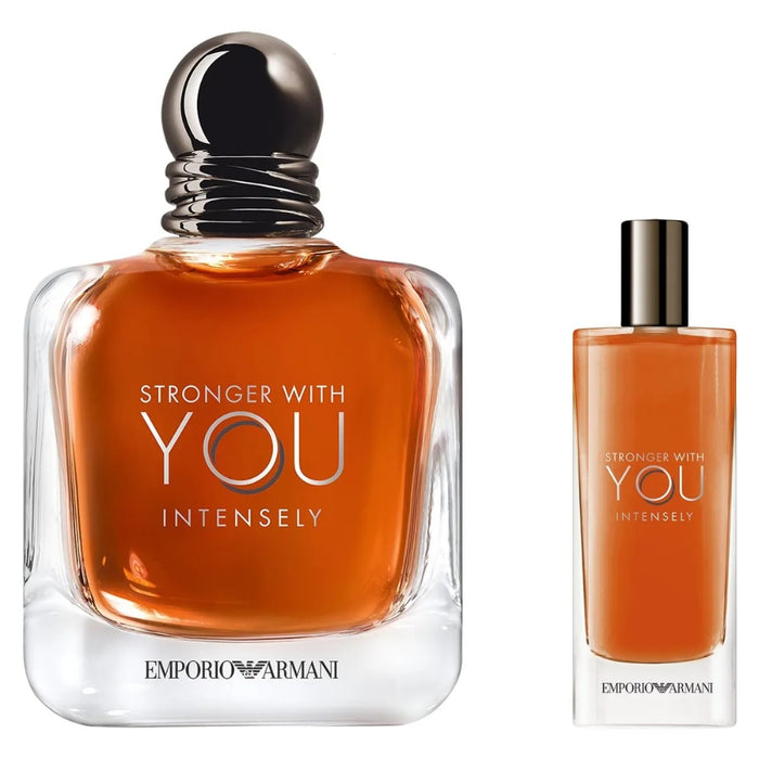 Set Perfume Stronger With You Intensely EDP Intense 100 ml + Mini 15 ml Emporio Armani