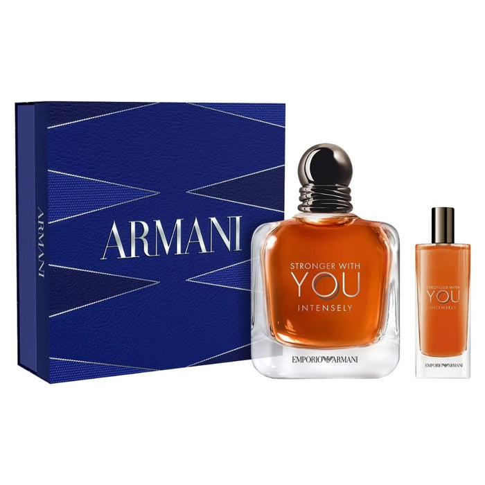 Set Perfume Stronger With You Intensely EDP Intense 100 ml + Mini 15 ml Emporio Armani
