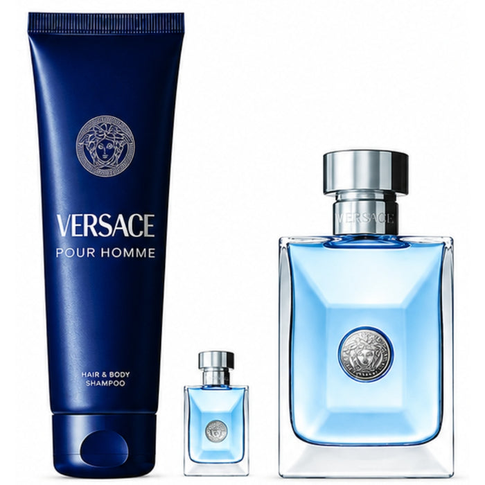 Versace SET Versace Pour Homme EDT 100 ml + Mini 5 ml + Body Shampoo 150 ml