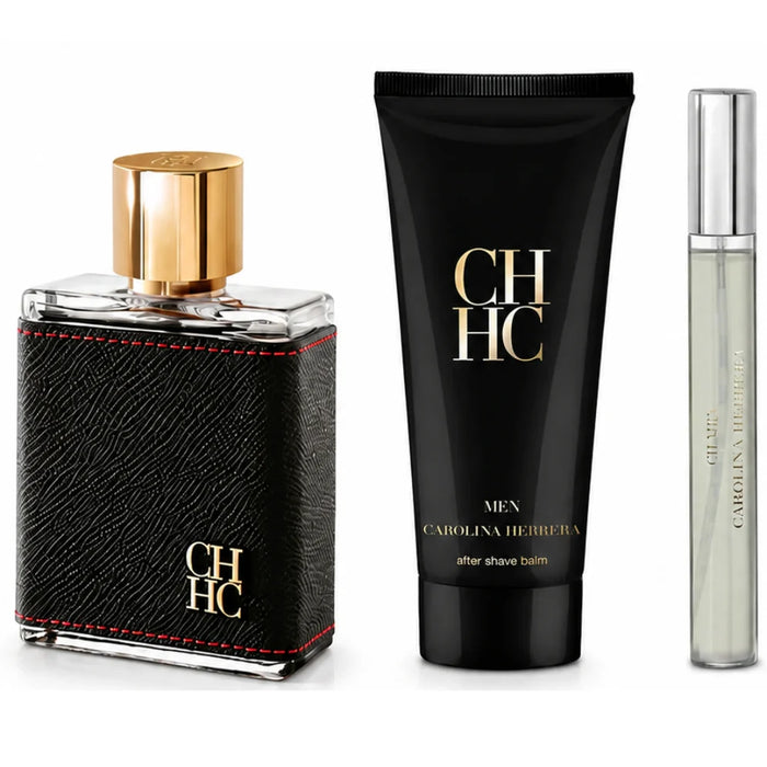 Set Carolina Herrera Ch Men EDt 100 ml + 100 ml Balsamo Afeitado + Travel Spray 10 ml